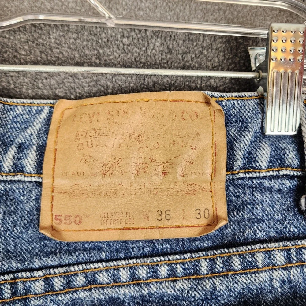 Levis 550 Relaxed Fit Tapered Leg Light Wash Blue Denim Mens Jeans‎ 36x30